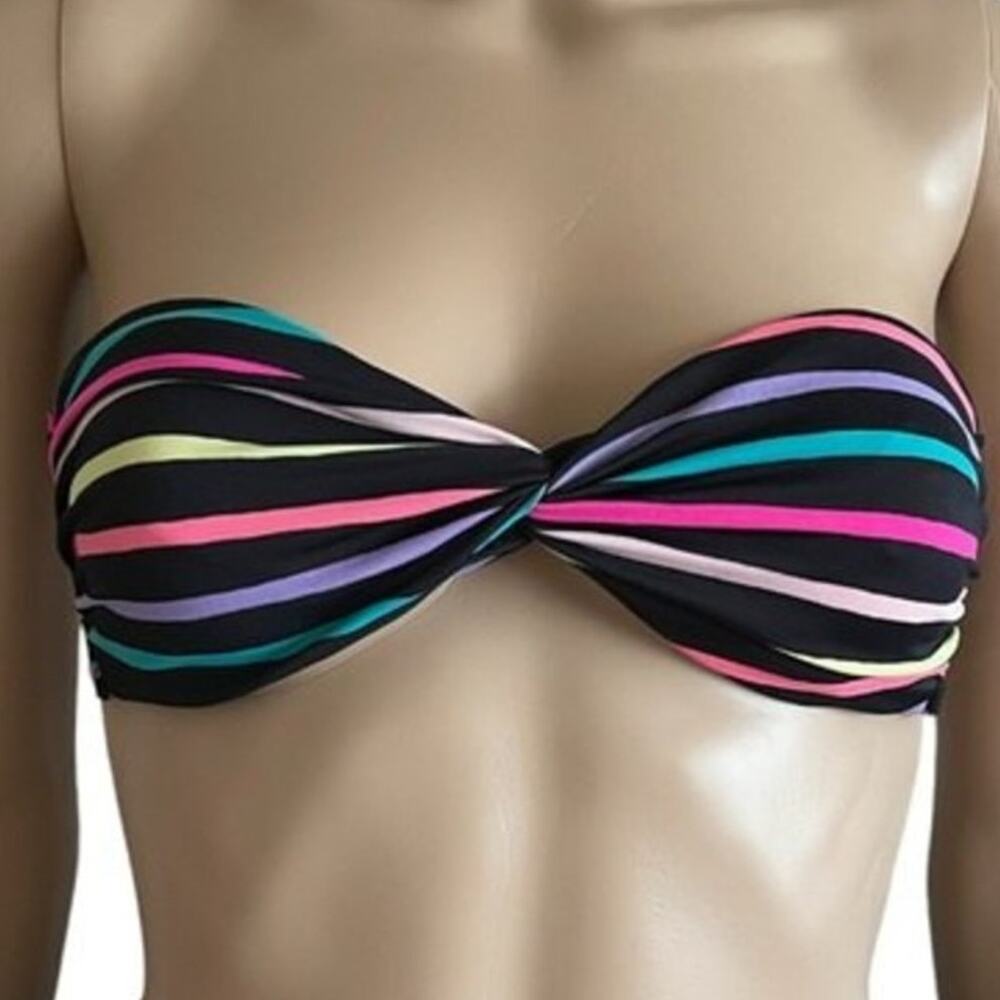 Victoria's Secret Multicolor Stripe Print Bandeu Top, XS